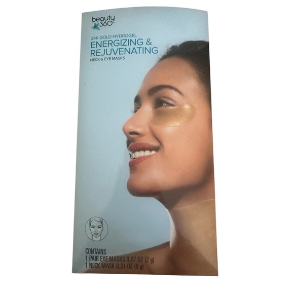 Beauty 360 24K Gold Energizing & Rejuvenating Eye & Neck Mask NIB - Picture 2 of 3